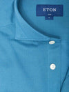 Eton Pique Jersey Shirt Cyan