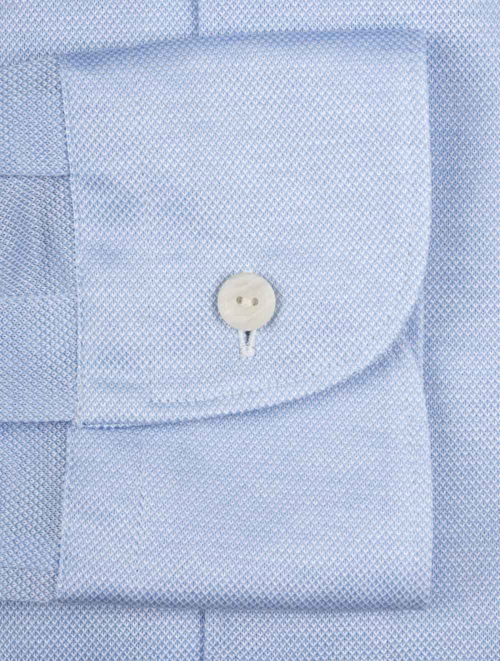 Eton Slim Fit Pique Oxford Shirt Blue AI3