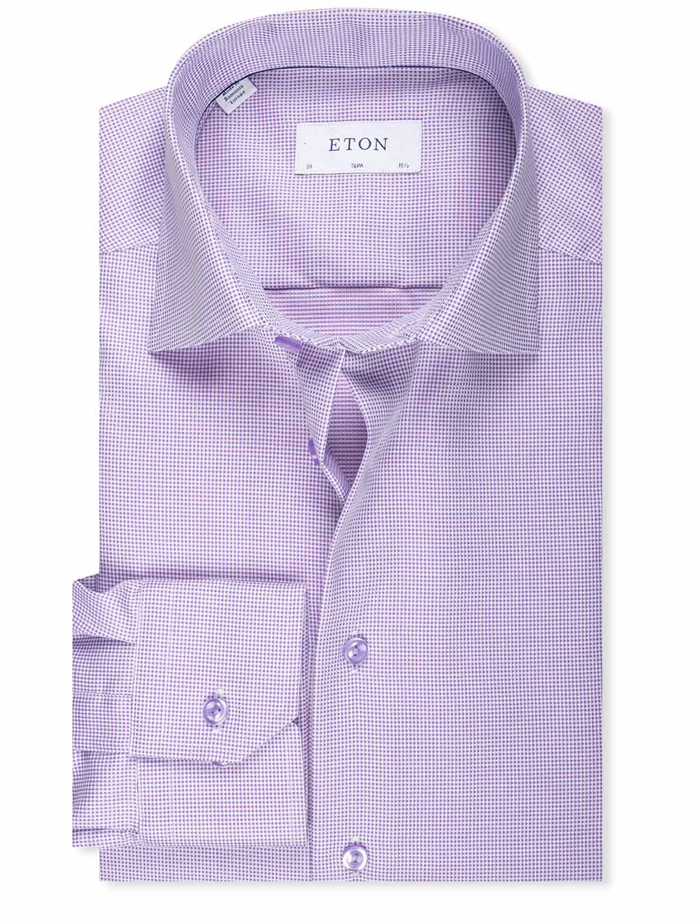 Eton Shirts Pin Dot Twill Shirt Purple MI