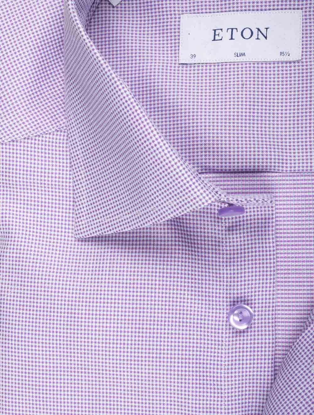 Eton Shirts Pin Dot Twill Shirt Purple AI1