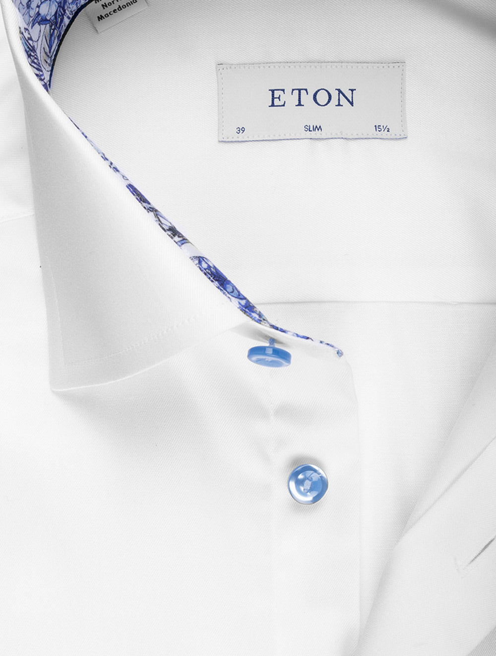 Eton Flower Inlay Slim Shirt White AI1