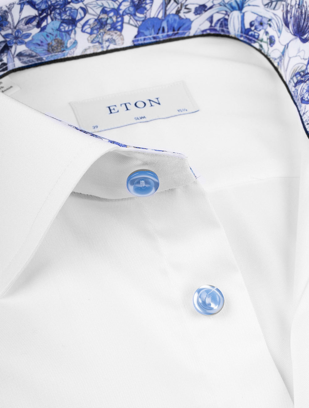 Eton Flower Inlay Slim Shirt White AI2