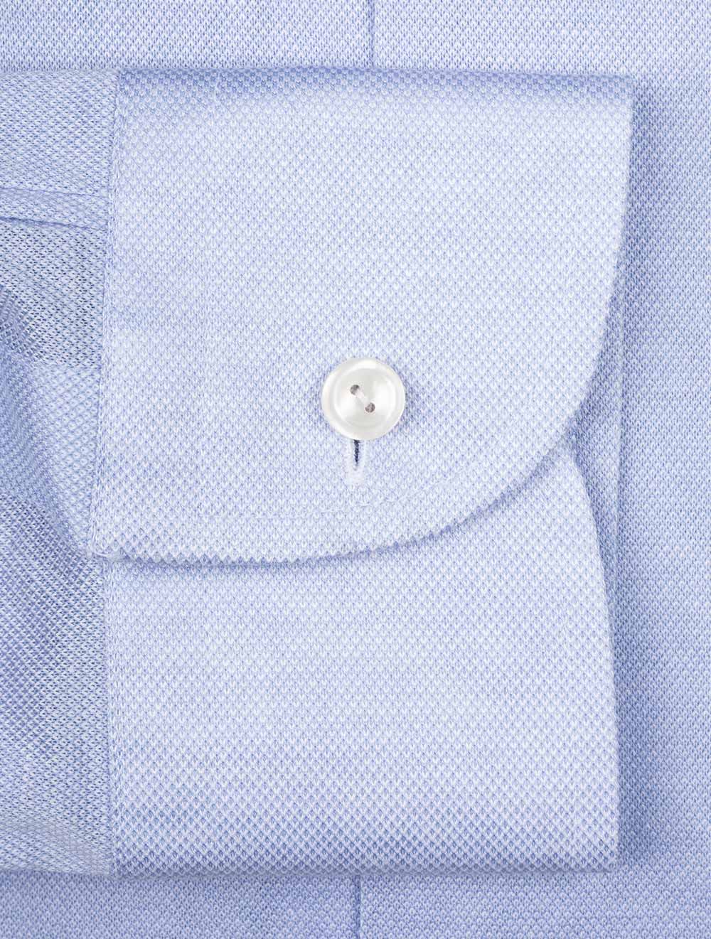 Eton Blue Pique Jersey Contemporary Shirt AI3