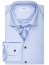 Slim Twill With Navy Button Shirt Blue
