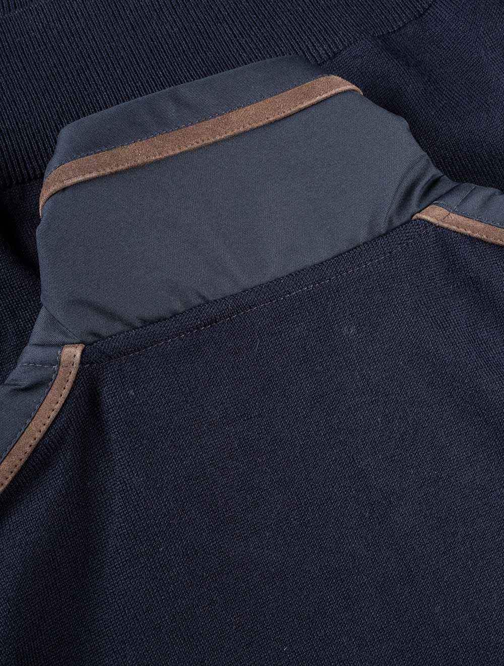 Paul And Shark Halfzip With Detail Navy AI6