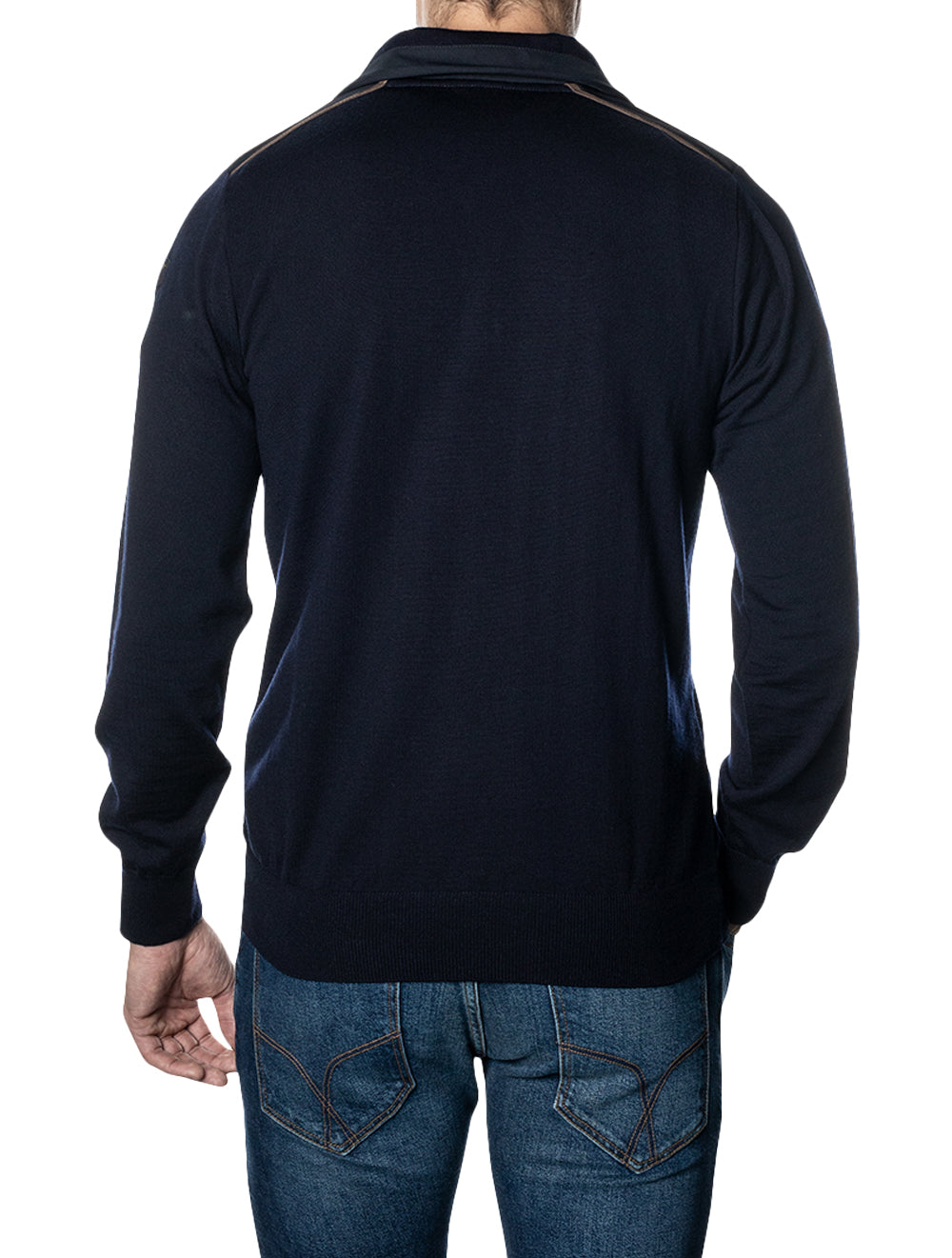 Paul And Shark Halfzip With Detail Navy AI2