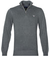 Casual Cotton Half-Zip Sweater Antracite Melange