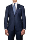 Canali Classic Suit Blue 2 Piece 2 Button Notch Lapel Soft Shoulder Flap Pockets 2