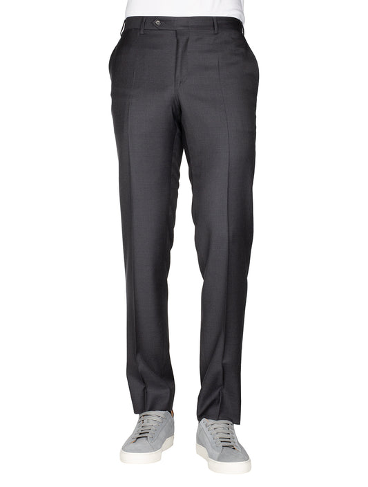 CANALI Grey Wool Formal Trousers Charcoal