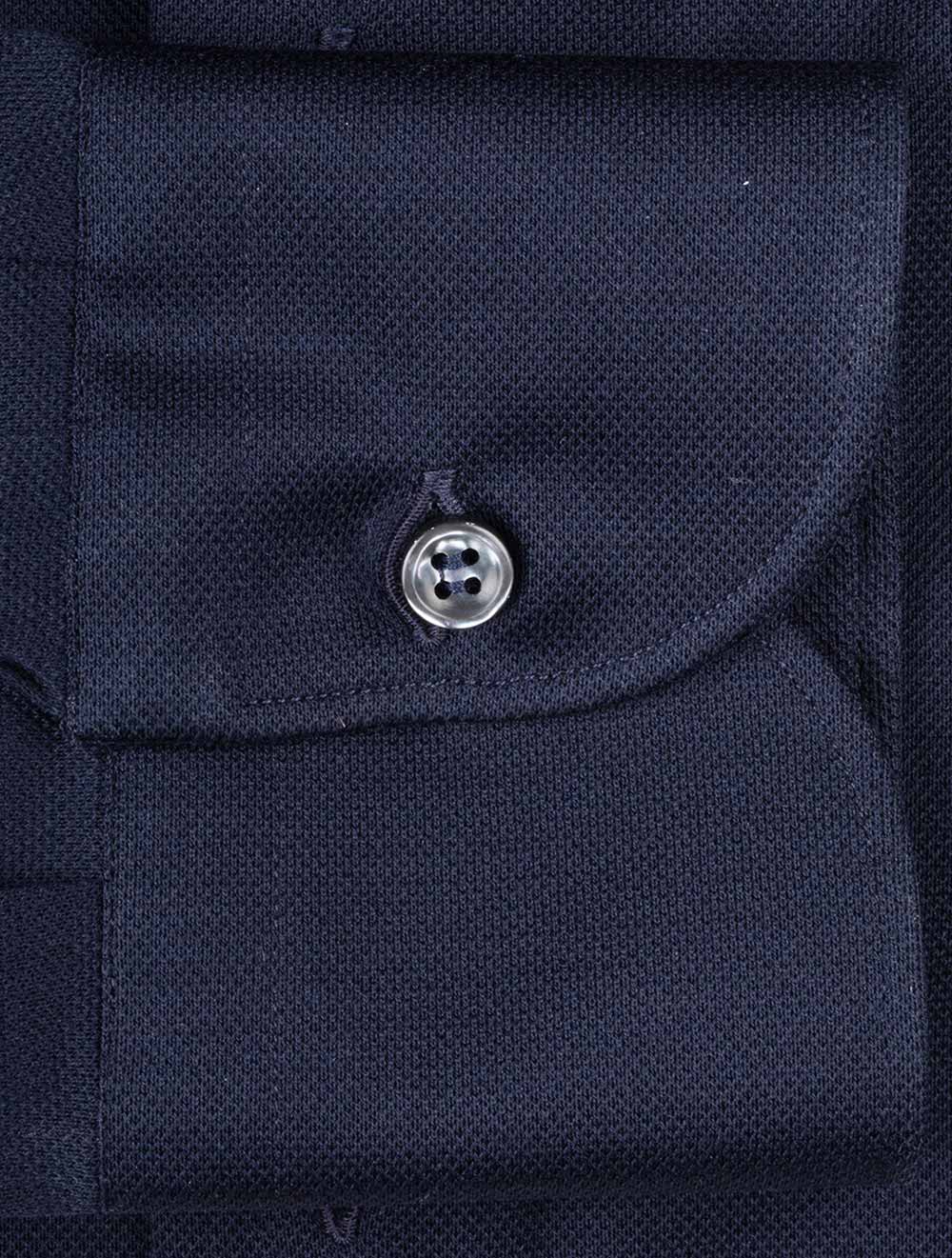 Fray FRAY Pique Buttondown Shirt Navy AI3