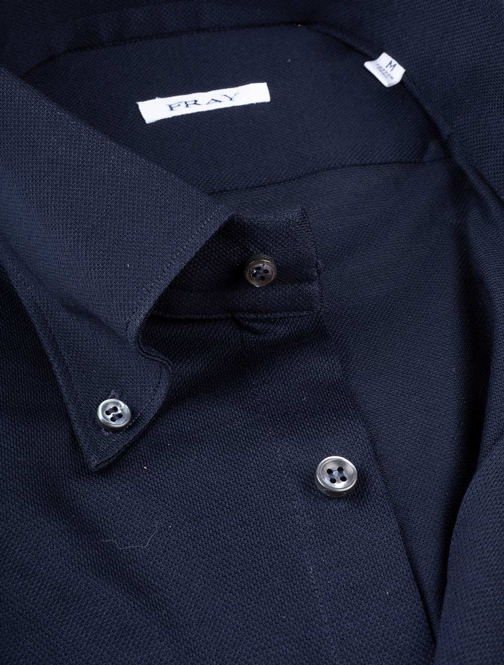 Fray FRAY Pique Buttondown Shirt Navy AI1