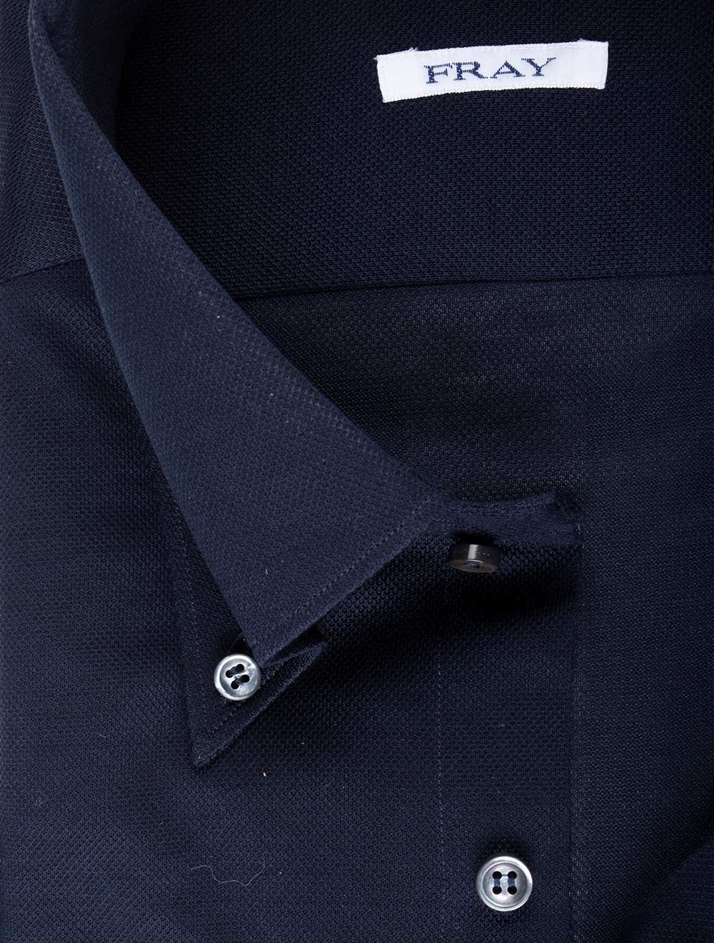 Fray FRAY Pique Buttondown Shirt Navy AI2