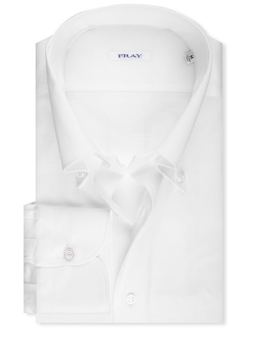 FRAY Pique Buttondown Shirt White