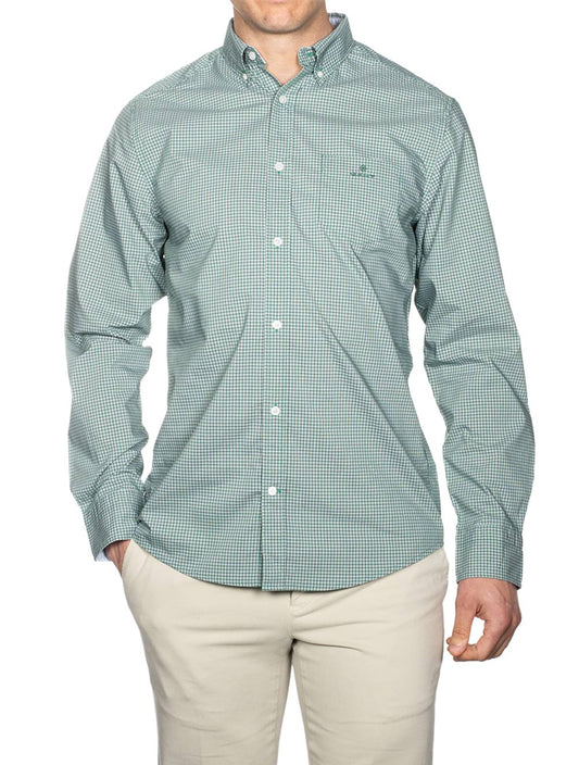 Regular Fit Micro Check Button-Down Shirt