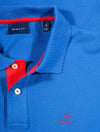 GANT Nautical Blue Contrast Collar Pique Short Sleeved Rugger 