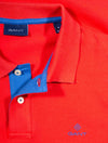GANT Bright Red Contrast Collar Pique Short Sleeved Rugger 
