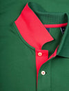 GANT  Eden Green Contrast Collar Pique Short Sleeved Rugger