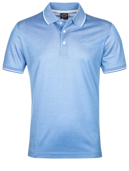 Paul And Shark Organic Cotton Piqué Polo With Embroidered Logo Blue