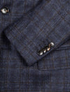 Lubiam Navy Brown Check Scooter Jacket 2 Button Single Breasted Insert 3