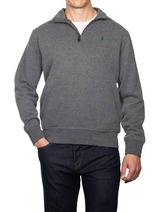Half Zip Fleece Long Sleeve Sweatshirt Grey