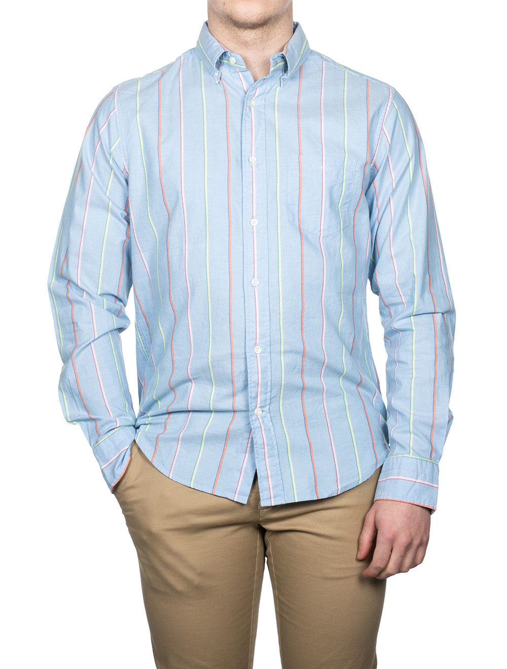 Gant Regular Fit Striped Archive Oxford Shirt Capri Blue AI1