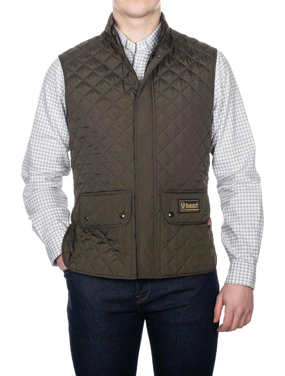 Belstaff Waistcoat Gilet Faded Olive AI1