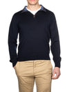 Zipped Pullover Navy