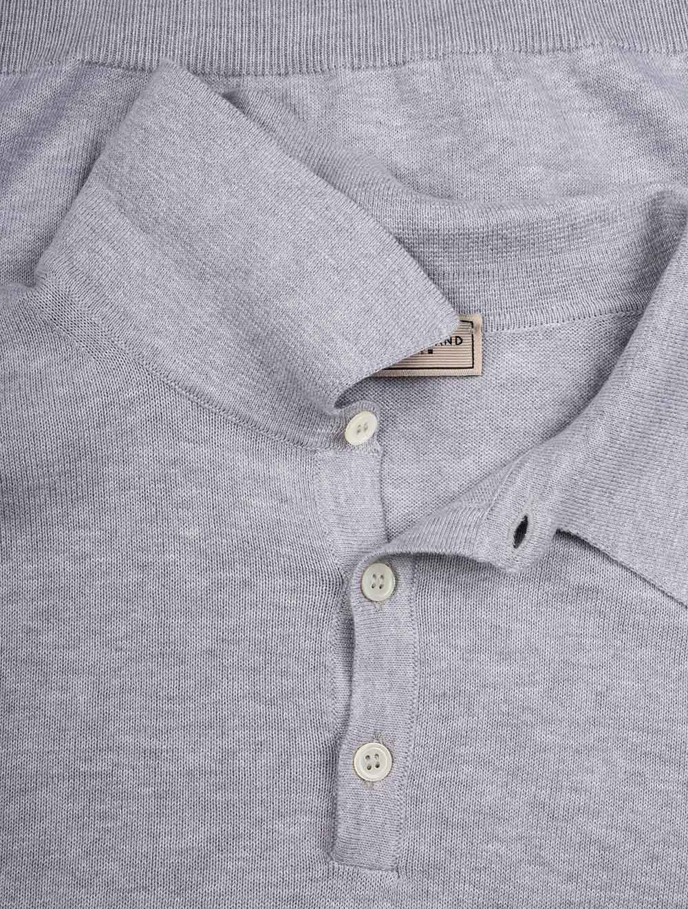 Merino Long Sleeve Polo Grey