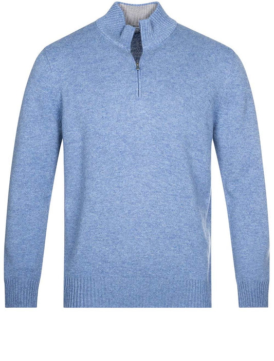 GRAN SASSO Wool And Cashmere Half Zip Blue