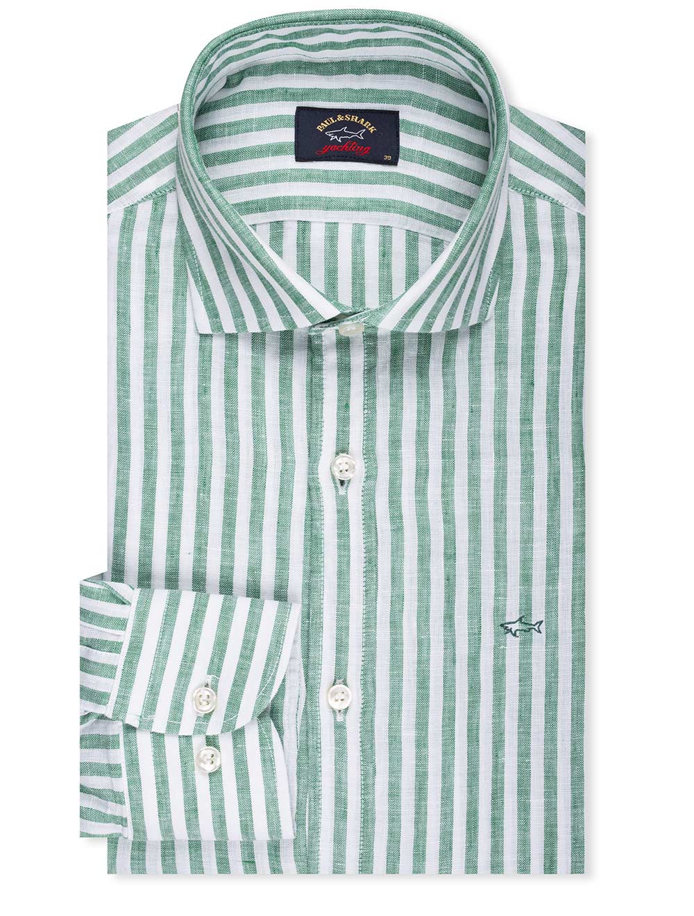 Stripe Linen Shirt Green