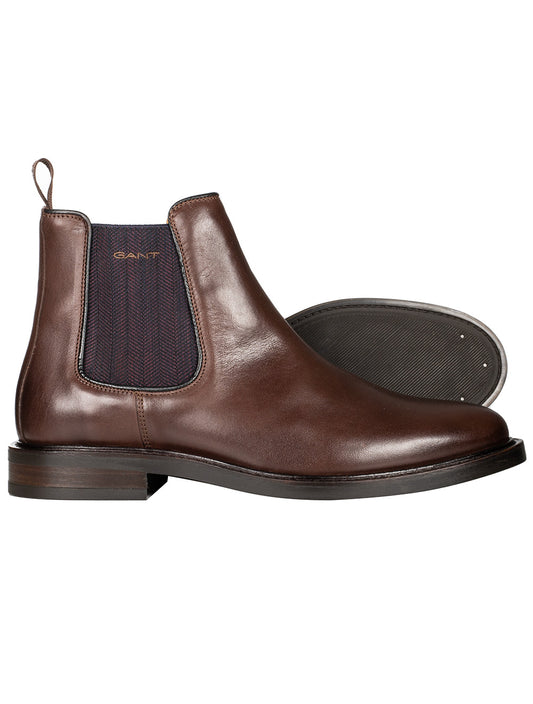 GANT St Akron Chelsea Leather Boots Brown