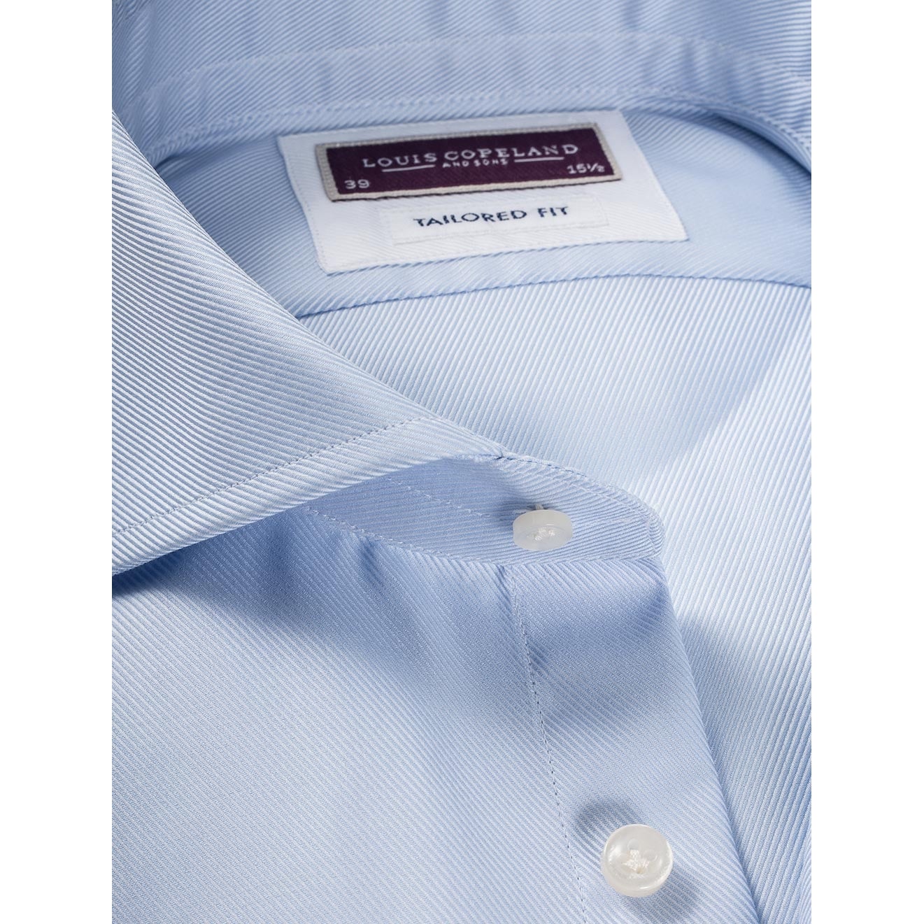 Eton Slim Fit Herringbone Flannel Shirt Sky Blue MI