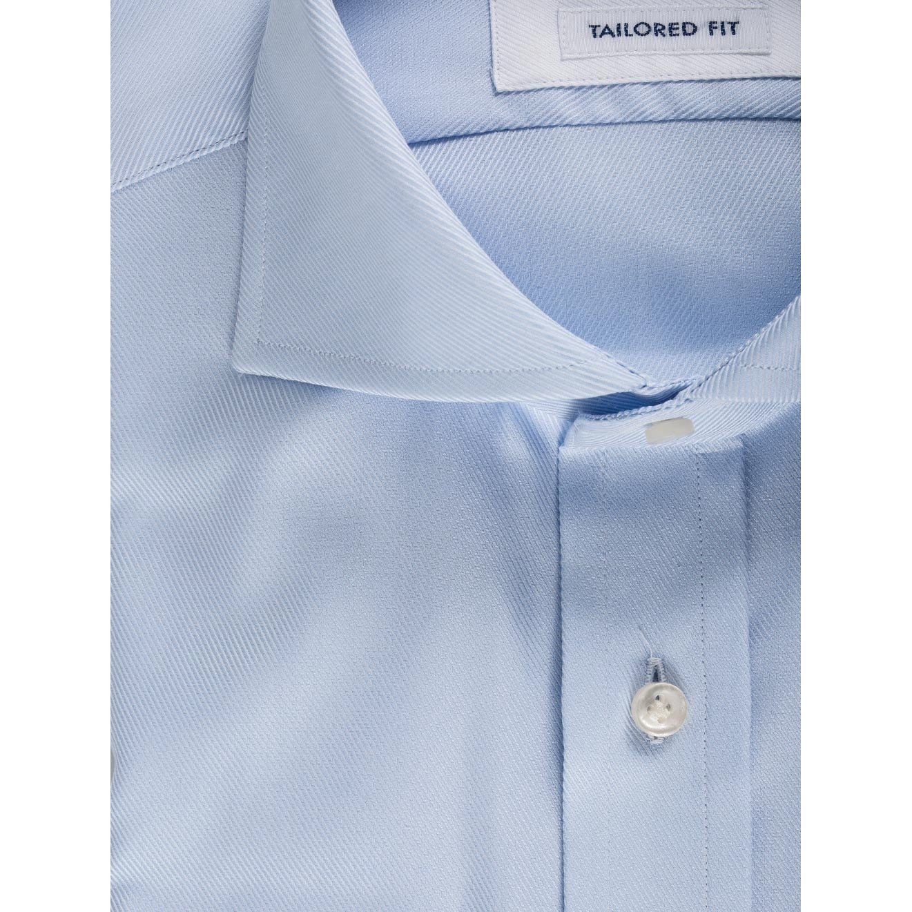 Eton Slim Fit Herringbone Flannel Shirt Sky Blue AI1