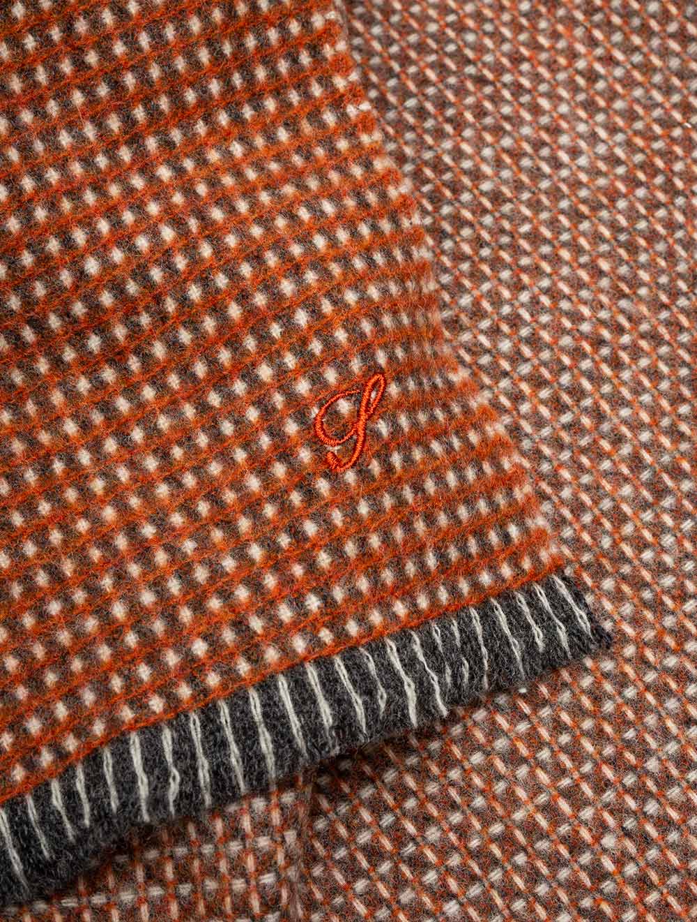 Stenstroms Rust Wool Pattern Scarf AI1