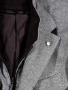 Grey Loro Piana Herringbone Overcoat With Zip Insert