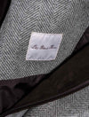 Grey Loro Piana Herringbone Overcoat With Zip Insert
