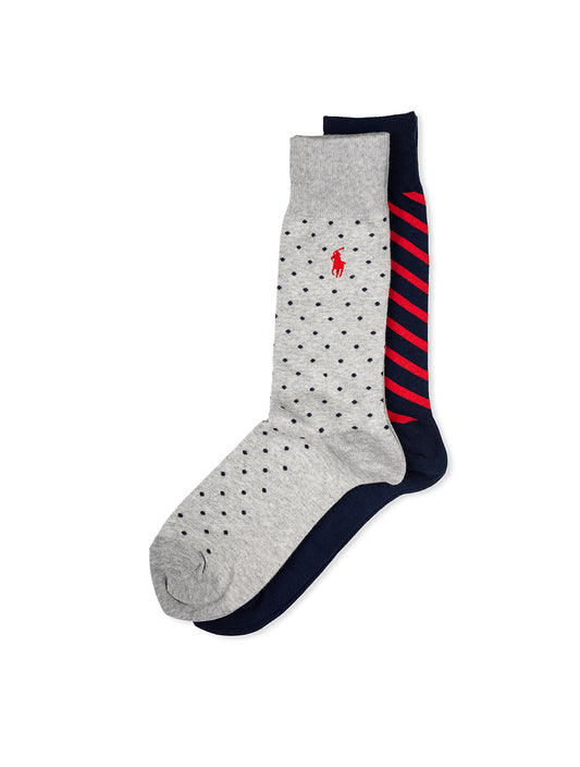 RALPH LAUREN Dot Stripe 2 Pack Socks Multi