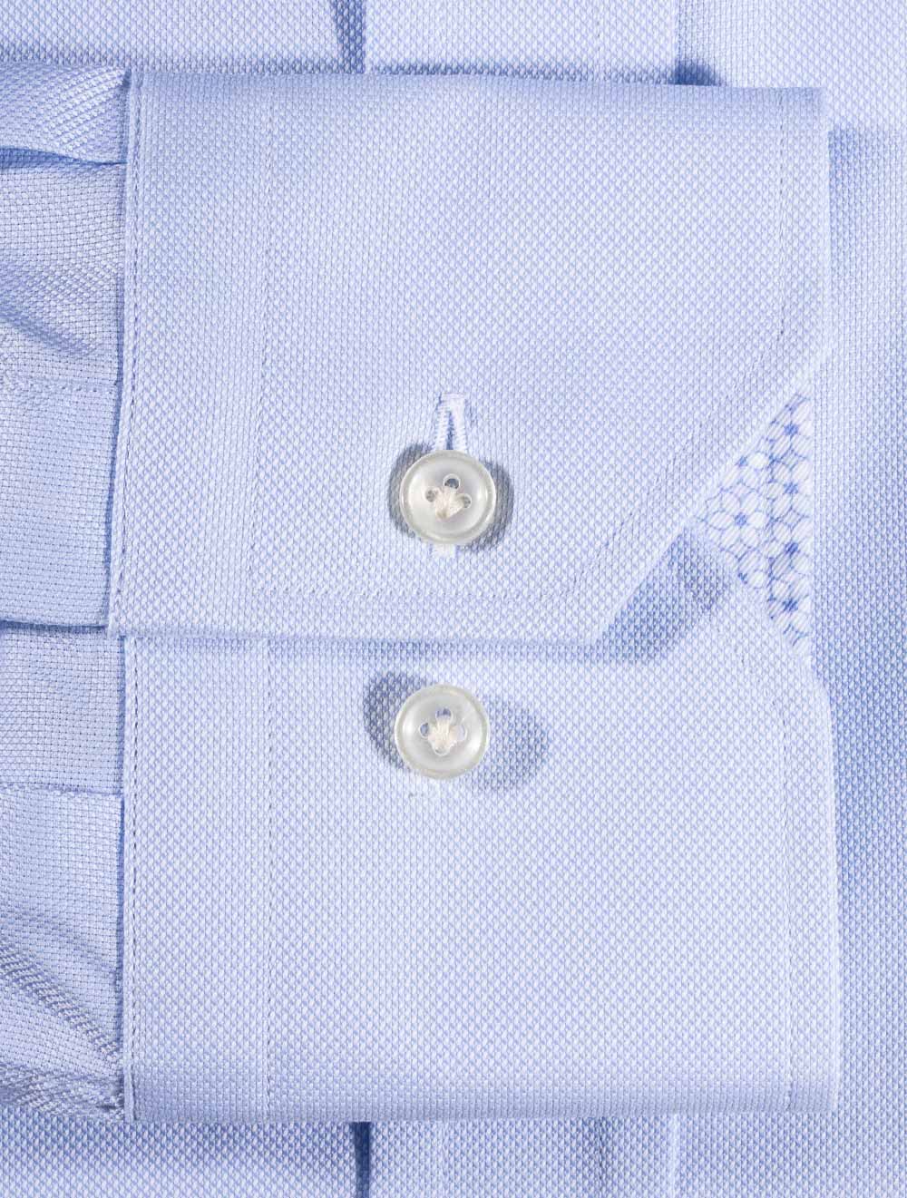 Louis Copeland Shannon Thomas Mason Classic Fit Blue Shirt With Inlay Blue AI3