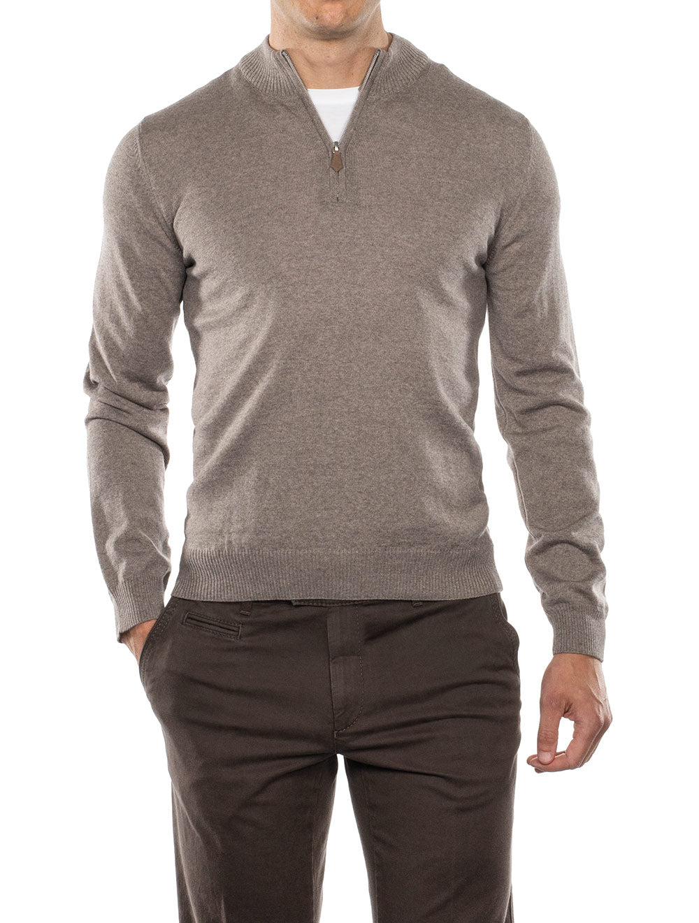 Stenstroms Merino Wool Half Zip Brown MI