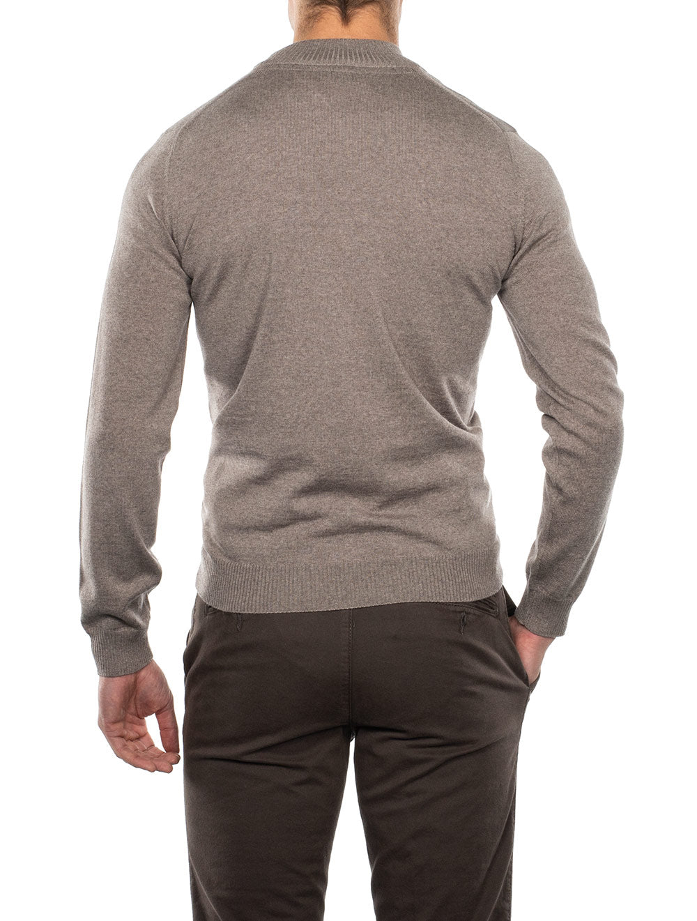 Stenstroms Merino Wool Half Zip Brown AI1