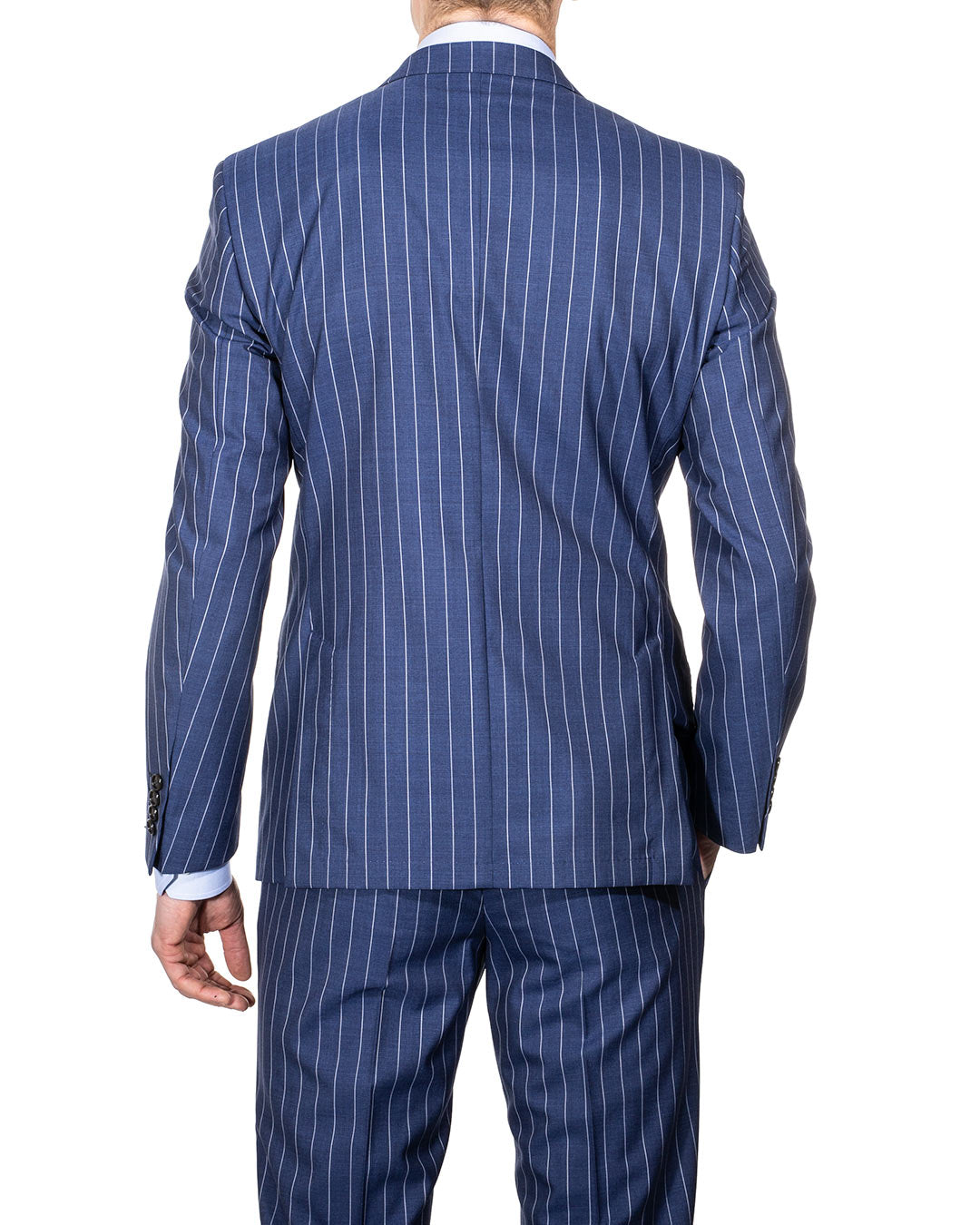 Louis Copeland Inch Stripe Suit Blue AI1