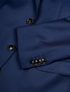 Louis Copeland Plain Blue Suit 2 piece 2 button notch lapel soft shoulder flap pockets 3