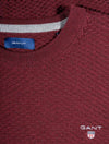GANT Triangle Texture Crew Neck Sweater in Royal Port Red