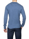 Cotton Piqué Crewneck Sweater Denim Blue Mel