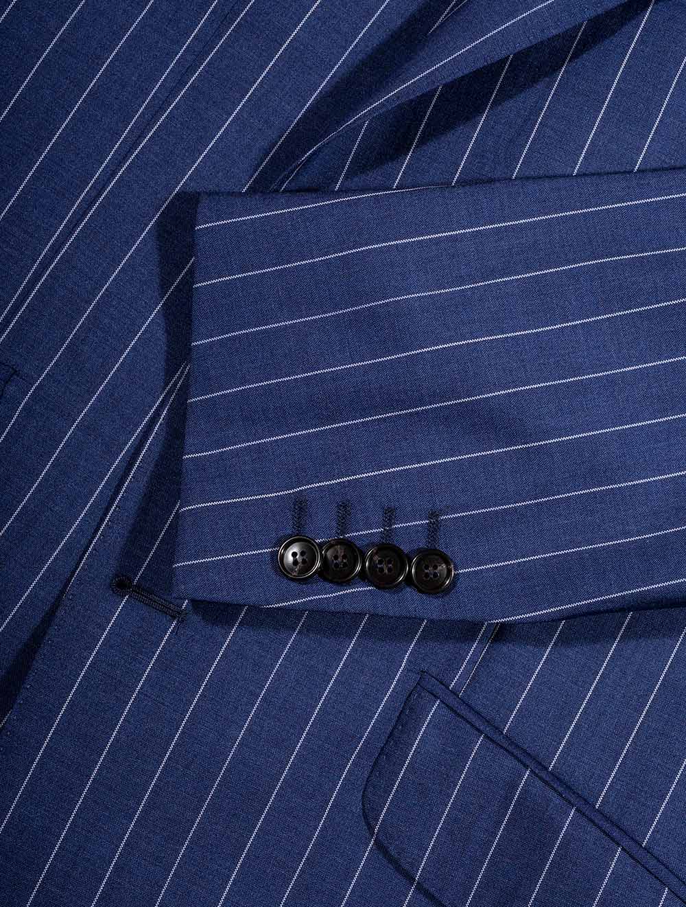 Louis Copeland Inch Stripe Suit Blue AI3
