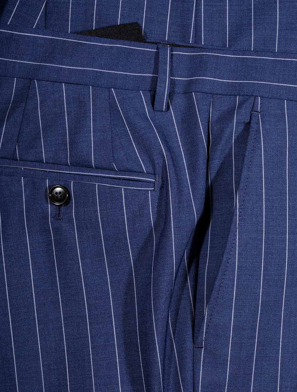 Louis Copeland Inch Stripe Suit Blue AI5