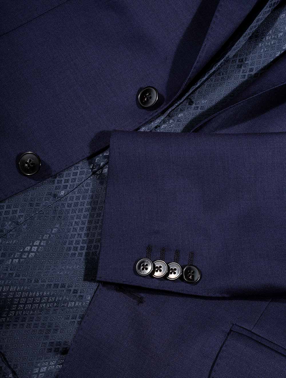Louis Copeland Zignone Suit Blue 2 Piece 2 Button Notch Lapel Flap Pockets 4