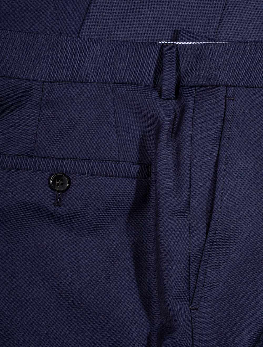Louis Copeland Zignone Suit Blue 2 Piece 2 Button Notch Lapel Flap Pockets 6