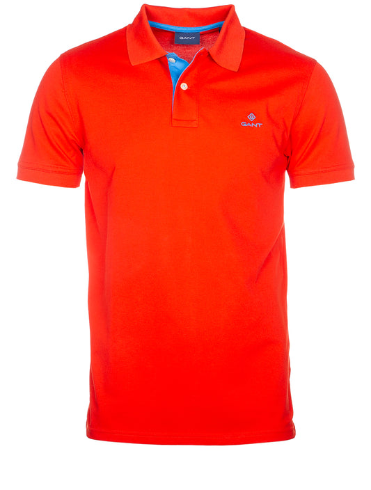 GANT Contrast Collar Piqué Polo Shirt Lava Red
