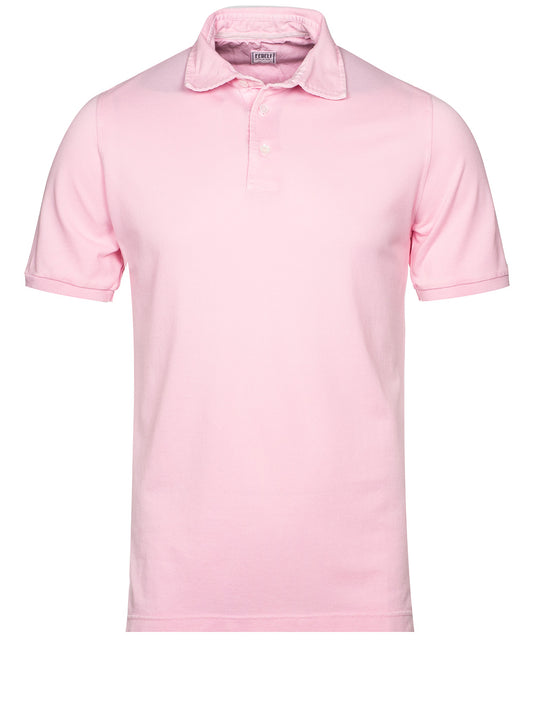 FEDELI North Piquet Short Sleeve Polo Pink